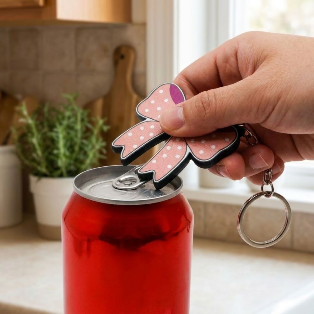 Bottle Opener Keyring - Rutschfester Schleifen-Schlüsselanhänger Flaschenöffner, schön, praktisch, niedlich,