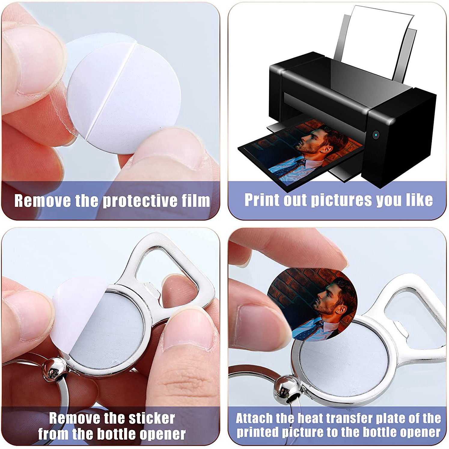 AED7-10 Stück Sublimations-Bla – Bottle Opener Keyring Bewertung und Preis
